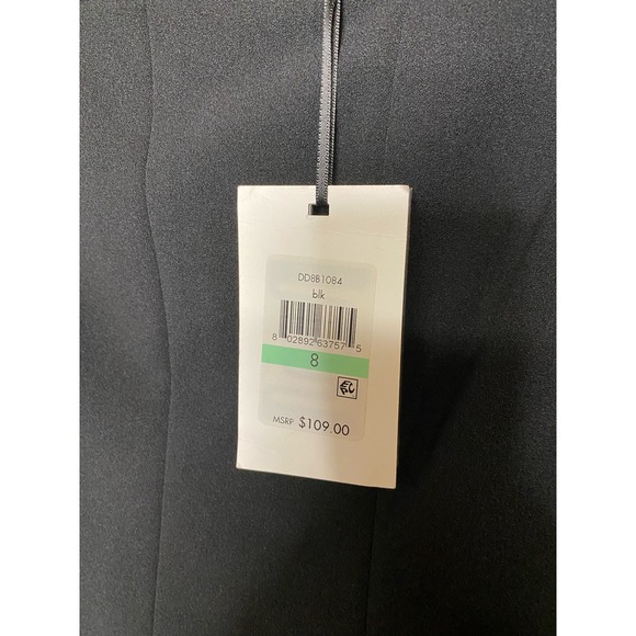 NWT DKNY Sheath Dress 8 Black Cap Sleeve Work Zip Knee Length Office Business - Picture 6 of 6